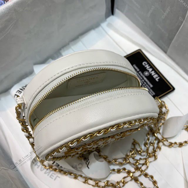Chanel女包 香奈兒新款圓形小包 Chanel圓餅鏈條包  djc3890